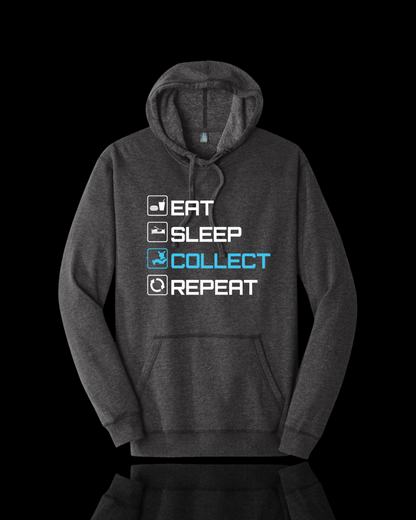 The Loot Cave Hoodie: Eat, Sleep, Collect, Repeat (Heather Black)